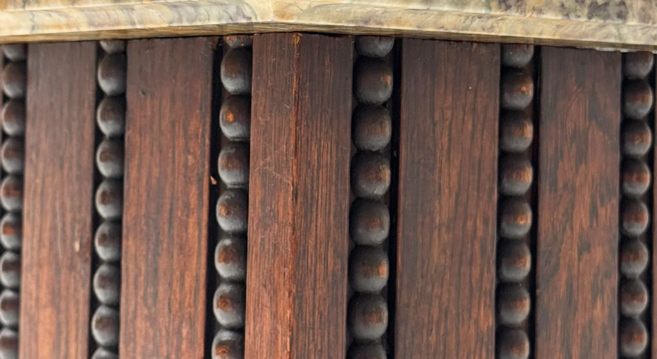 French Art Deco Pedestal with Multi-Colored Marble Top, 1930s